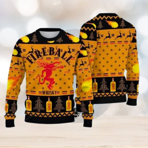 Fireball Whicky Lover 3D All Over Printed Ugly Christmas Sweater