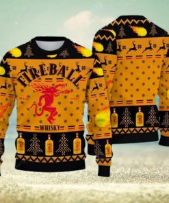 Fireball Whicky Lover 3D All Over Printed Ugly Christmas Sweater