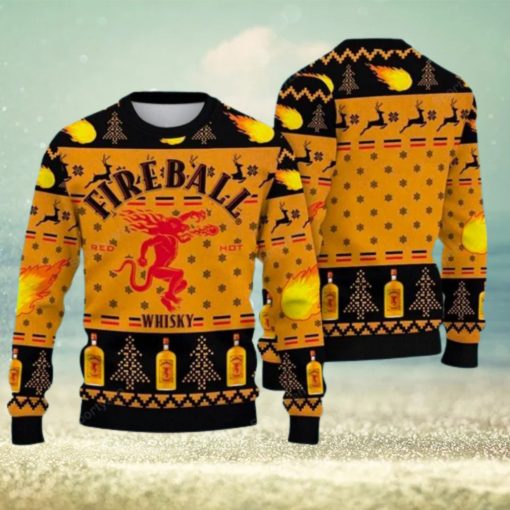 Fireball Whicky Lover 3D All Over Printed Ugly Christmas Sweater