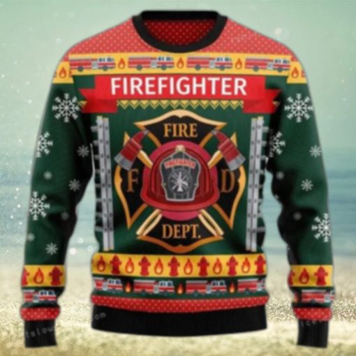 Firefighter Fire Dept Xmas Ugly Sweater