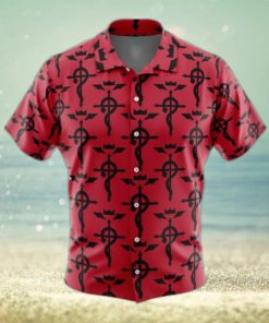 Flamel’s Cross Full Metal Alchemist Button Up Hawaiian Shirt