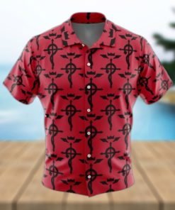 Flamel’s Cross Full Metal Alchemist Button Up Hawaiian Shirt