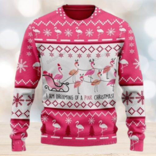 Flamingo Sleigh I’m Dreaming Of A Pink Ugly Sweater