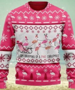 Flamingo Sleigh I’m Dreaming Of A Pink Ugly Sweater