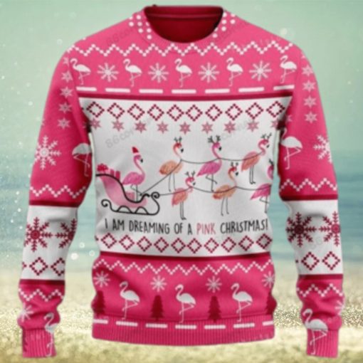 Flamingo Sleigh I’m Dreaming Of A Pink Ugly Sweater