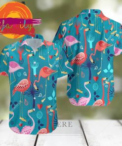 Flamingo Summer Beach Pet Honeymoon Couple Men Hawaiian Shirt