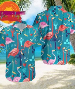 Flamingo Summer Beach Pet Honeymoon Couple Men Hawaiian Shirt