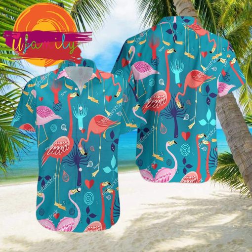 Flamingo Summer Beach Pet Honeymoon Couple Men Hawaiian Shirt