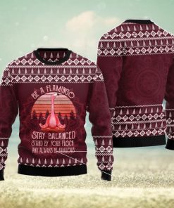 Flamingo Yoga Ugly Christmas Sweater AOP All Over Printed Sweater