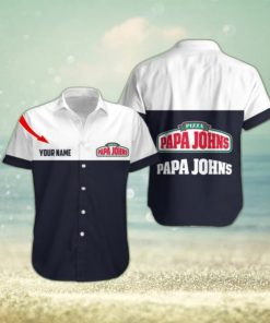 Fleece papa john’s pizza Personalized Name Stylish Logo Beach Hawaiian Shirt Tropical Aloha For Mens