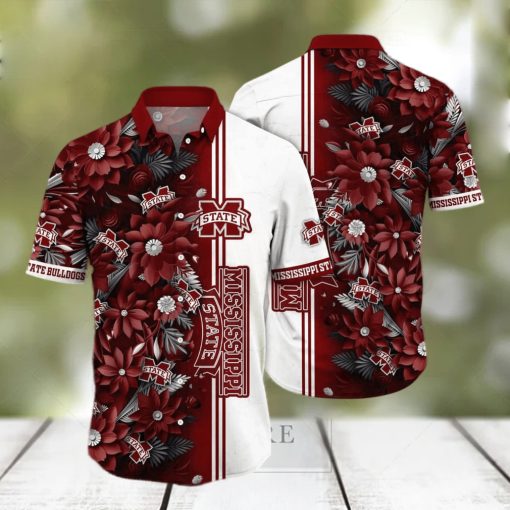 Floral Aloha NCAA Mississippi State Bulldogs Hawaiian Shirt Beach Gift For Friend