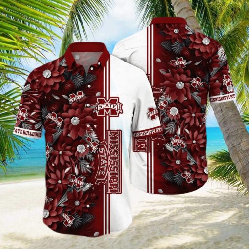 Floral Aloha NCAA Mississippi State Bulldogs Hawaiian Shirt Beach Gift For Friend