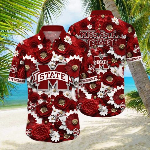 Floral Aloha NCAA Mississippi State Bulldogs Hawaiian Shirt Beach Gift For Him