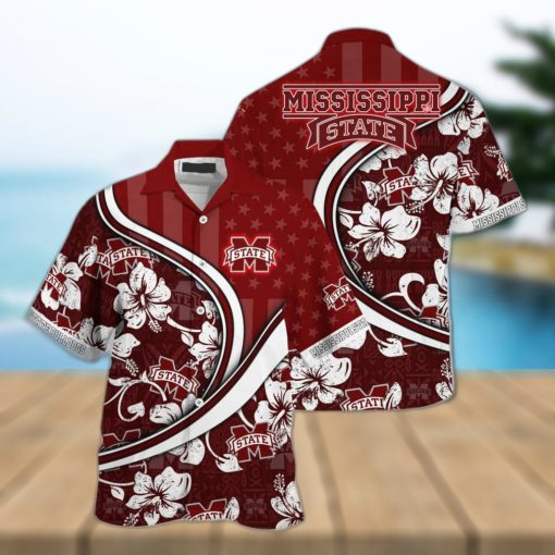 Floral Aloha NCAA Mississippi State Bulldogs Hawaiian Shirt Custom Name Gift For Boyfriend