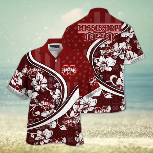 Floral Aloha NCAA Mississippi State Bulldogs Hawaiian Shirt Custom Name Gift For Boyfriend