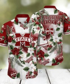 Floral Aloha NCAA Mississippi State Bulldogs Hawaiian Shirt Hibiscus Flowers Pattern