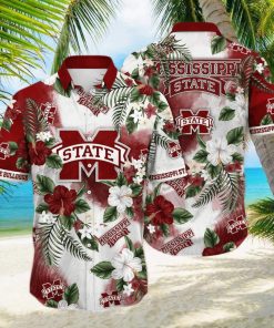 Floral Aloha NCAA Mississippi State Bulldogs Hawaiian Shirt Hibiscus Flowers Pattern