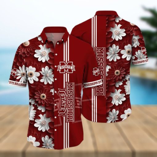 Floral Aloha NCAA Mississippi State Bulldogs Hawaiian Shirt Summer Beach Gift