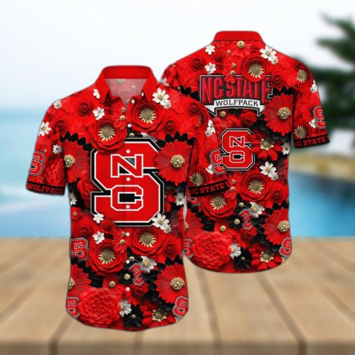 Floral Aloha NCAA NC State Wolfpack Hawaiian Shirt Gift For Beach Holiday