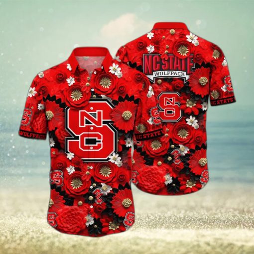 Floral Aloha NCAA NC State Wolfpack Hawaiian Shirt Gift For Beach Holiday