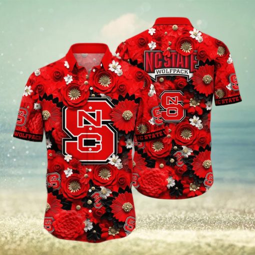 Floral Aloha NCAA NC State Wolfpack Hawaiian Shirt Gift For Beach Trip