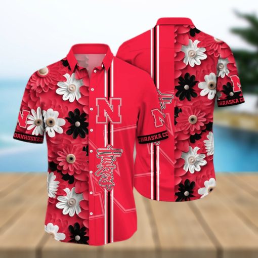 Floral Aloha NCAA Nebraska Cornhuskers Hawaiian Shirt Practical Beach Gift