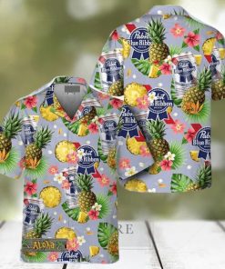 Floral Pineapple Pabst Blue Ribbon Hawaiian Shirt For Men And Women Gift Hawaiian Beer