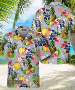 Floral Pineapple Pabst Blue Ribbon Hawaiian Shirt For Men And Women Gift Hawaiian Beer