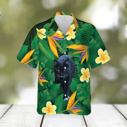 Floral Tropical Black Cat Hawaiian Shirt Unisex Adult Hw5819