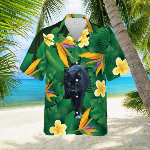 Floral Tropical Black Cat Hawaiian Shirt Unisex Adult Hw5819