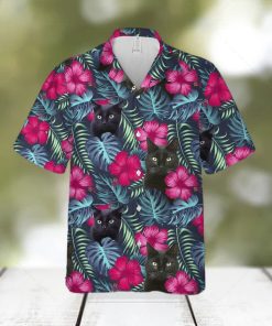 Floral Tropical Black Cat Hawaiian Shirt Unisex Adult Hw5820