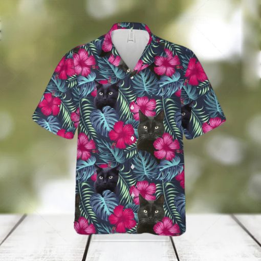 Floral Tropical Black Cat Hawaiian Shirt Unisex Adult Hw5820