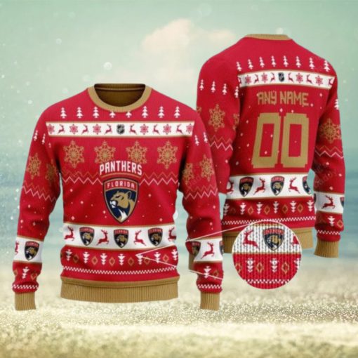 Florida Panthers Personalized Red Ugly Christmas Sweater