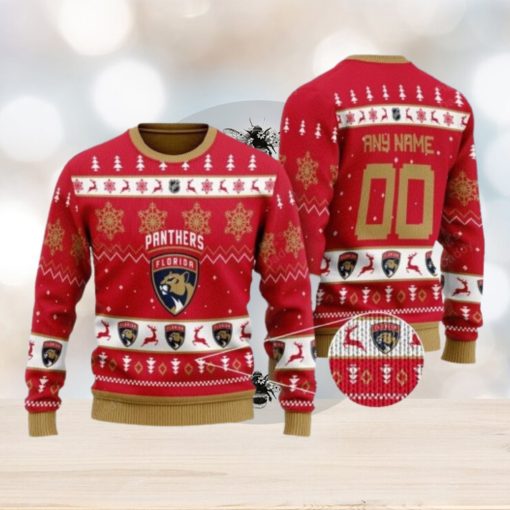 Florida Panthers Personalized Red Ugly Christmas Sweater