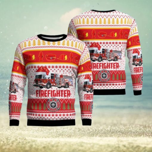 Fort Myers, Lee County, Florida, Iona Mcgregor Fire Protection & Rescue Service District Christmas Ugly Sweater 3D