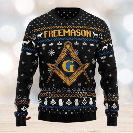 Freemason Christmas Ugly Sweater Long Sleeve Crewneck