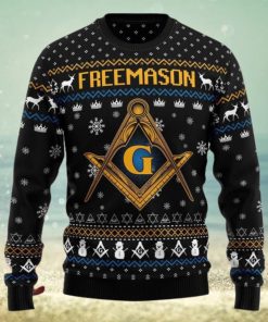 Freemason Christmas Ugly Sweater Long Sleeve Crewneck