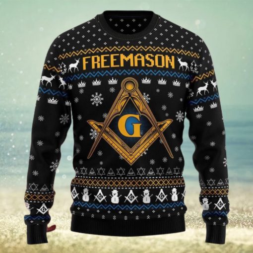 Freemason Christmas Ugly Sweater Long Sleeve Crewneck