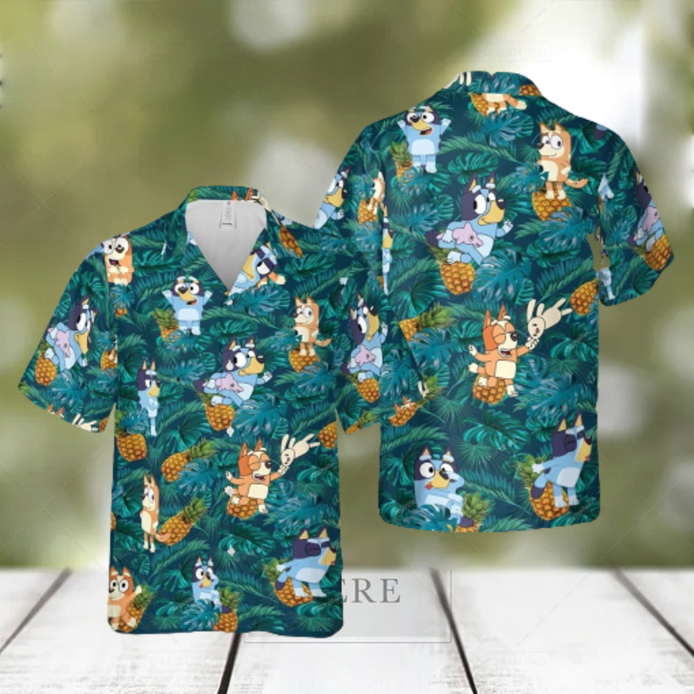 Bluey Hawaiian Shirt, Bluey Beach Shirt, Kids Hawaiian Shirt, Funny Bluey  Family Hawaiian Shirt - Trendy Aloha