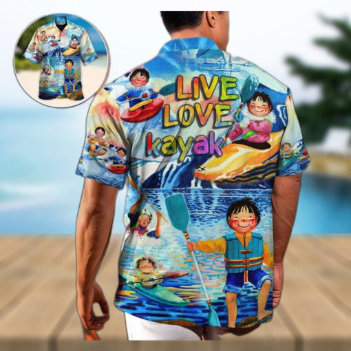 Funny Children Playing Kayaking Live Love Hawaiian Shirt