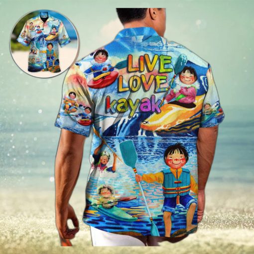 Funny Children Playing Kayaking Live Love Hawaiian Shirt