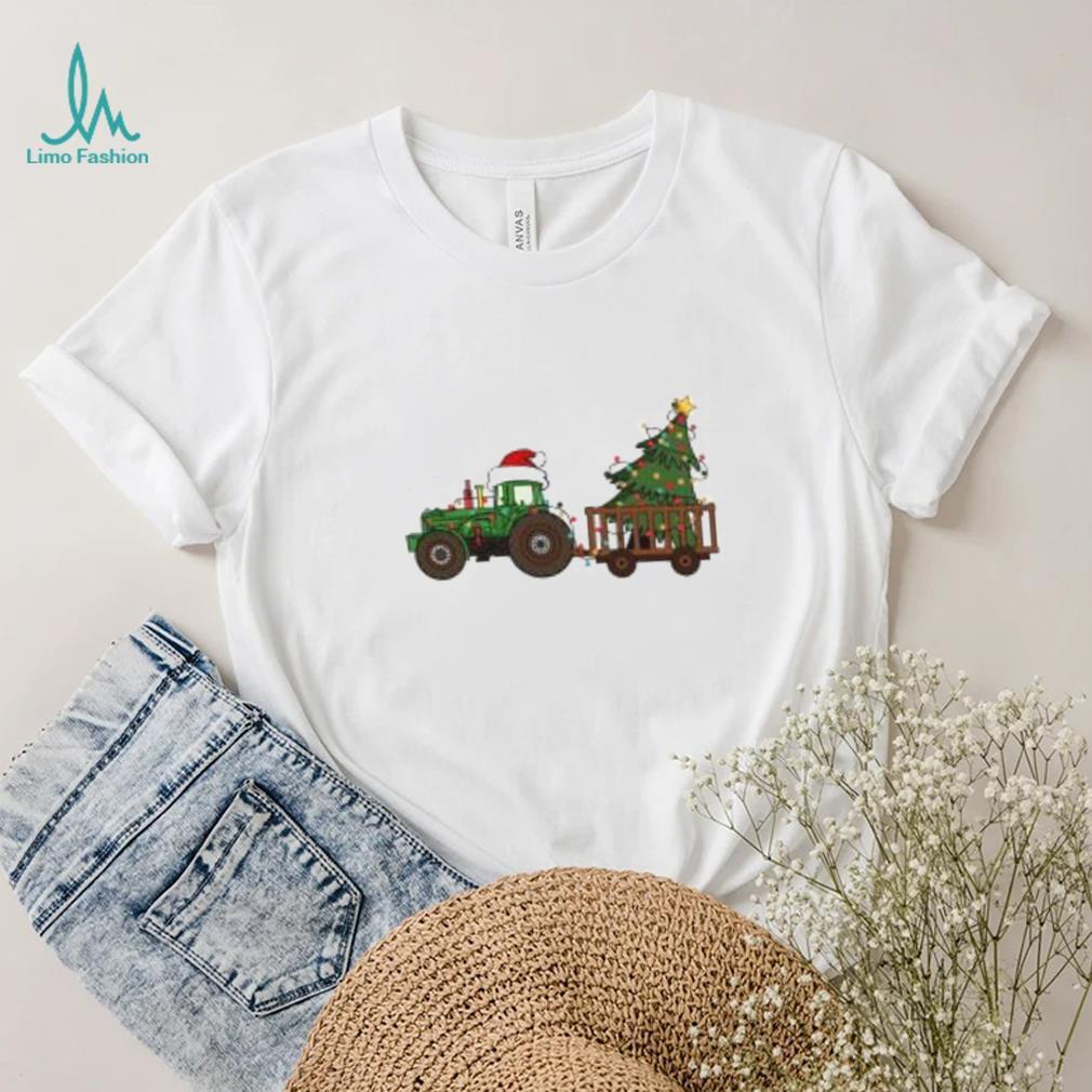 Funny Farming Tractor Graphic Christmas Tree' Men's Sport T Shirt Funny Farming Tractor Graphic Christmas Tree' Men's Sport T Shirt