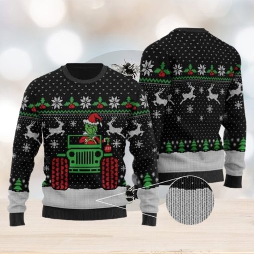 Funny Grinch Drive Jeep Grinch Ugly Christmas Sweater Holiday For Men And Women