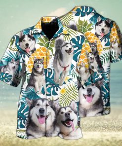 Funny Husky Tropical Leaf Hawaiian Shirt Beach Gift For Dog Lovers