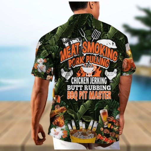 Funny Meat Smoking Pork Pulling Chicken Jerking Butt Rubbing BBQ Pit Master Hawaiian Shirt