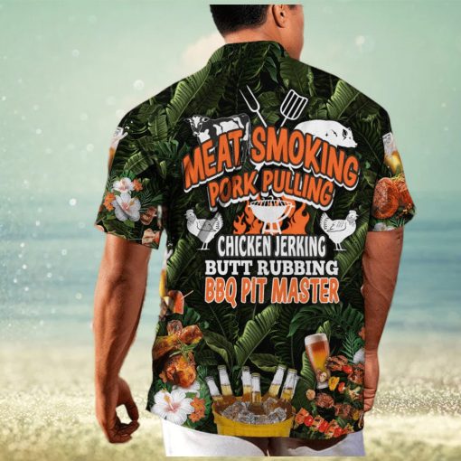 Funny Meat Smoking Pork Pulling Chicken Jerking Butt Rubbing BBQ Pit Master Hawaiian Shirt