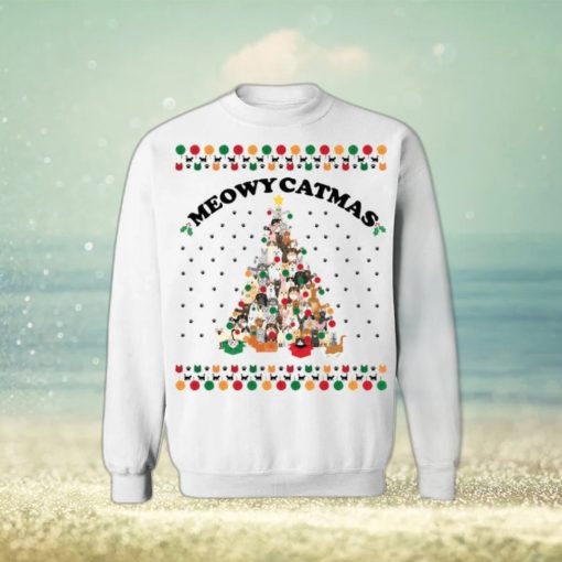 Funny Meowy Catmas Ugly Sweater For Christmas