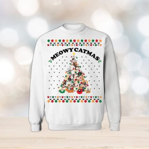 Funny Meowy Catmas Ugly Sweater For Christmas