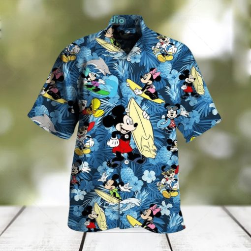 Funny Mickey Mouse Surfing Hawaiian Shirt Summer Holiday Gift