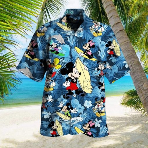 Funny Mickey Mouse Surfing Hawaiian Shirt Summer Holiday Gift